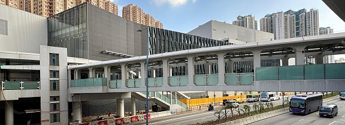 Footbridge near MTR Kowloon Bay Station Exit B