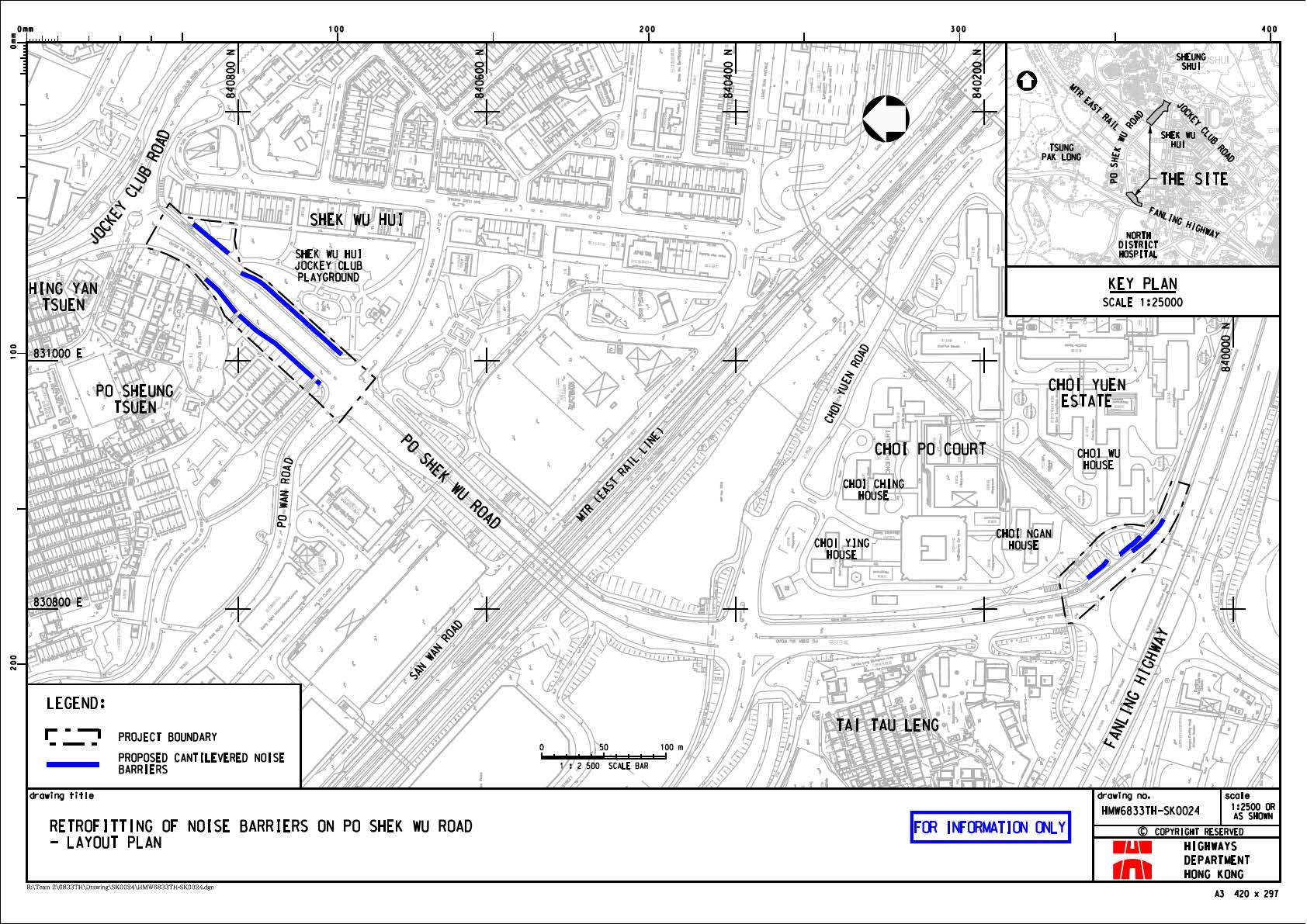 Layout Plan of Retrofitting of Noise Barriers on Po Shek Wu Road