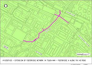 Layout Plan of Extension of footbridge network in Tsuen Wan – Footbridge A along Tai Ho Road