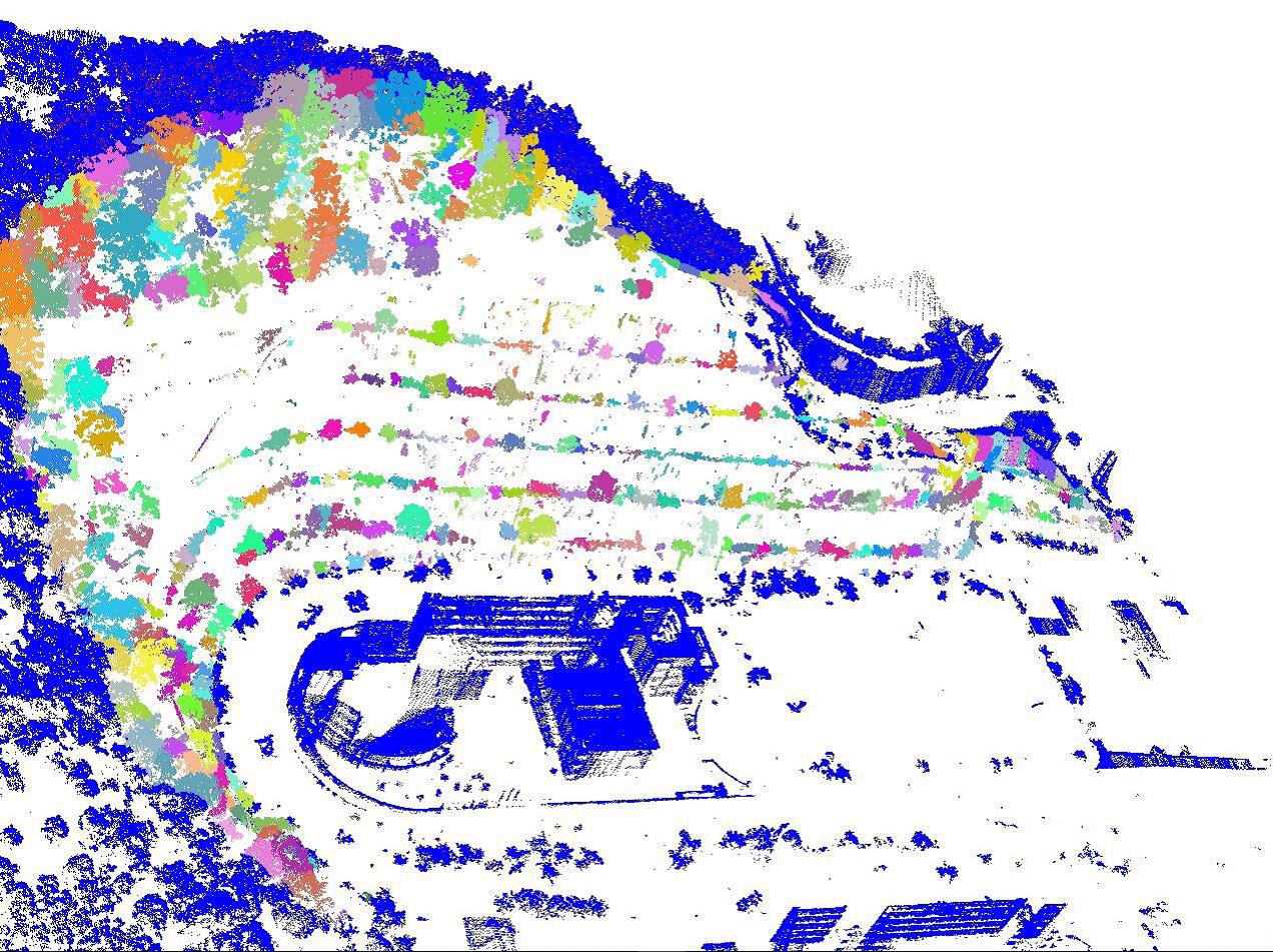 Preliminary tree detection result in segmentation