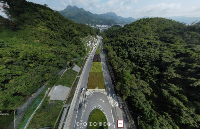 利用小型無人機拍攝的西貢公路改善工程第一期360度高空全景相片 